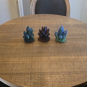 Crystal Cluster Home Decor Set - Blue and Purple